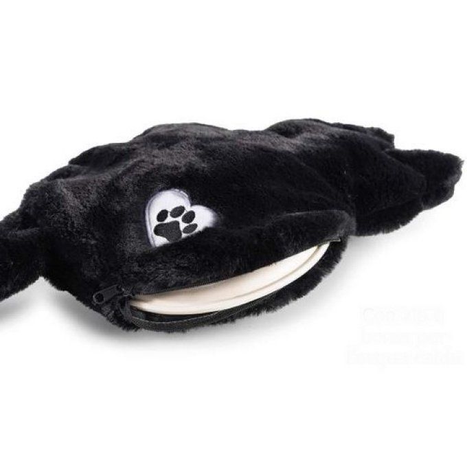 Bouillotte en peluche toute douce chat noir ou blanc.