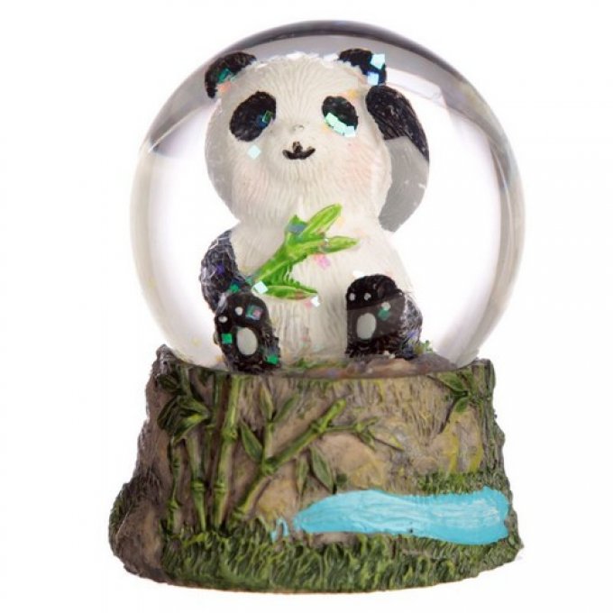 Boule à neige panda noir et blanc