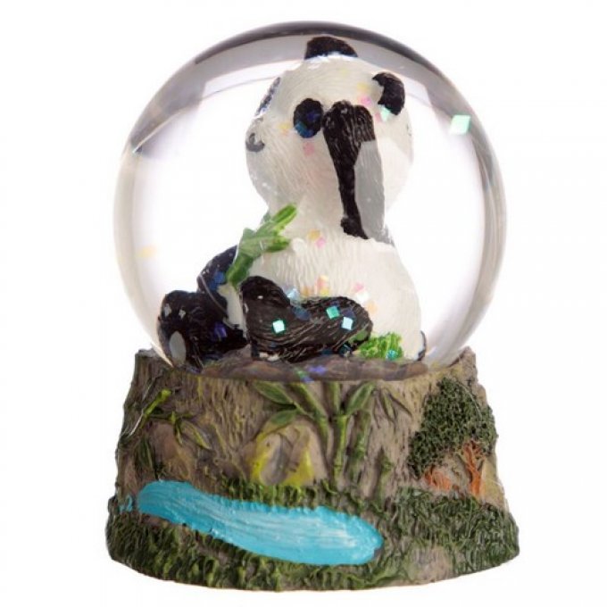 Boule à neige panda noir et blanc