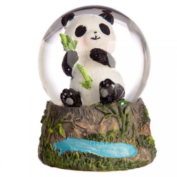 Boule à neige panda noir et blanc