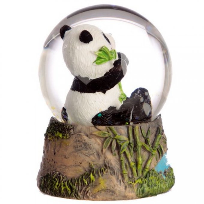 Boule à neige panda noir et blanc