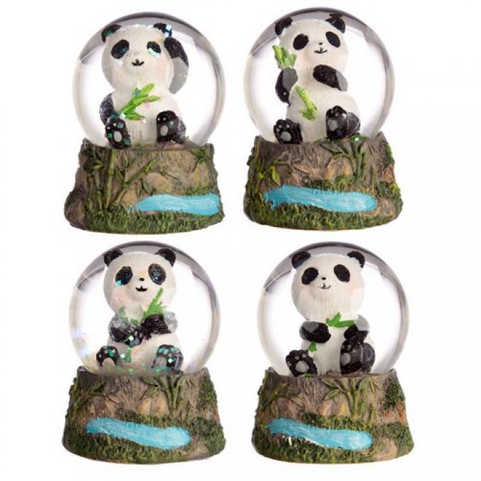 Boule à neige panda noir et blanc