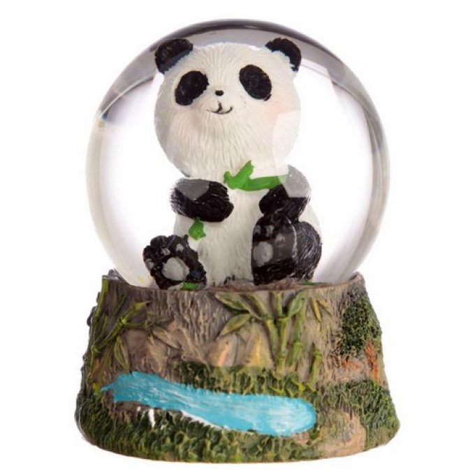 Boule à neige panda noir et blanc