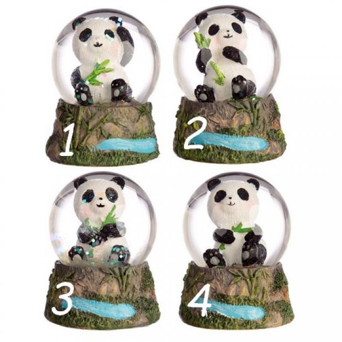 Boule à neige panda noir et blanc