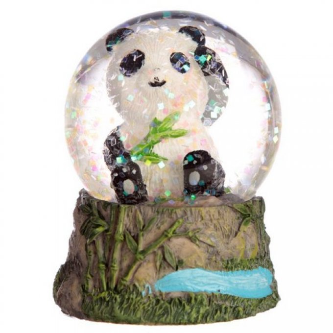 Boule à neige panda noir et blanc