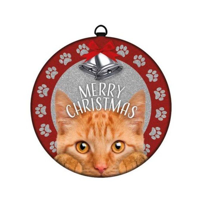Boule chat décoration de noel en étain différents modèles.