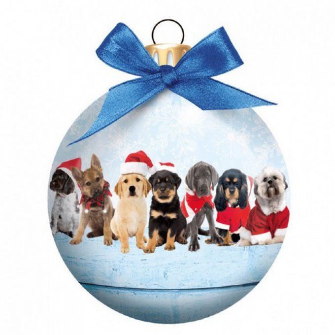 Boule de noël famille des chiens