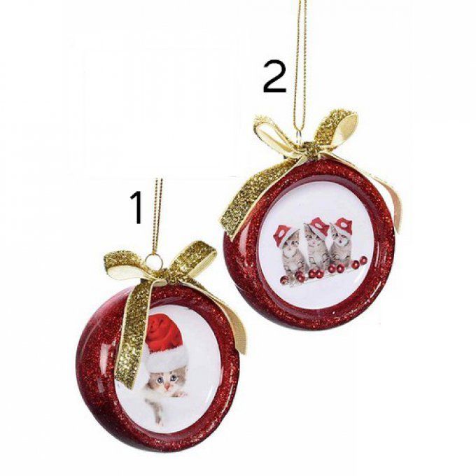 Boule demie sphère chat de noël