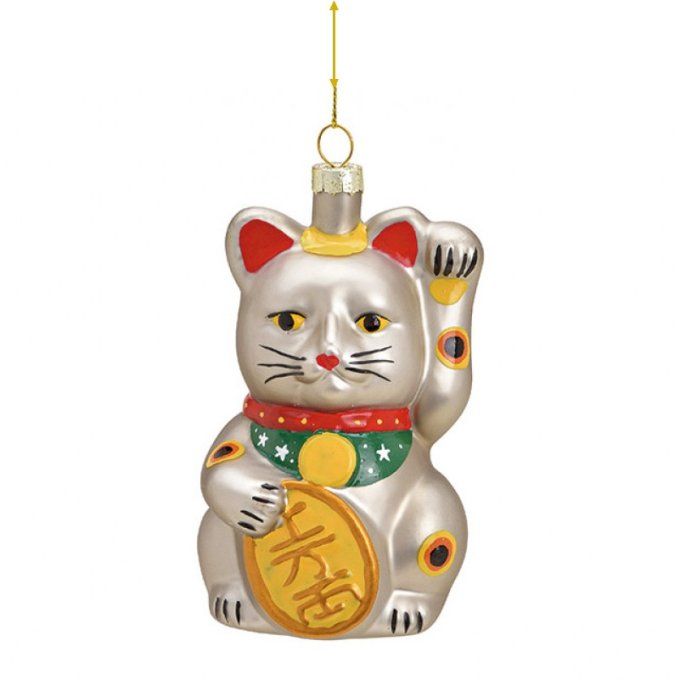 Boule de noël chat bonheur