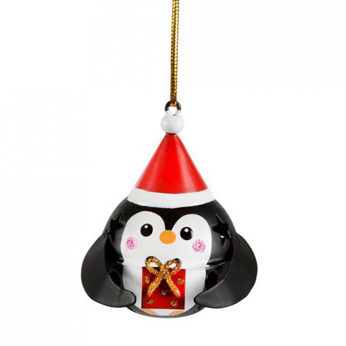 Boule de noel pingouin en métal