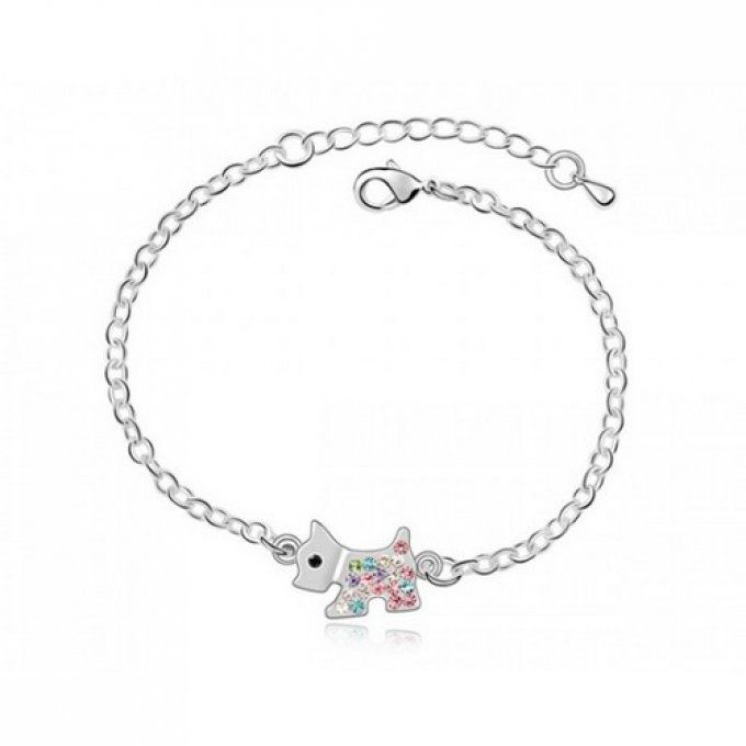 Bracelet petit chien strass 