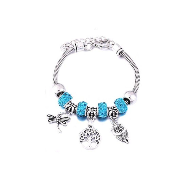 Bracelet hibou , arbre de vie et libellule.