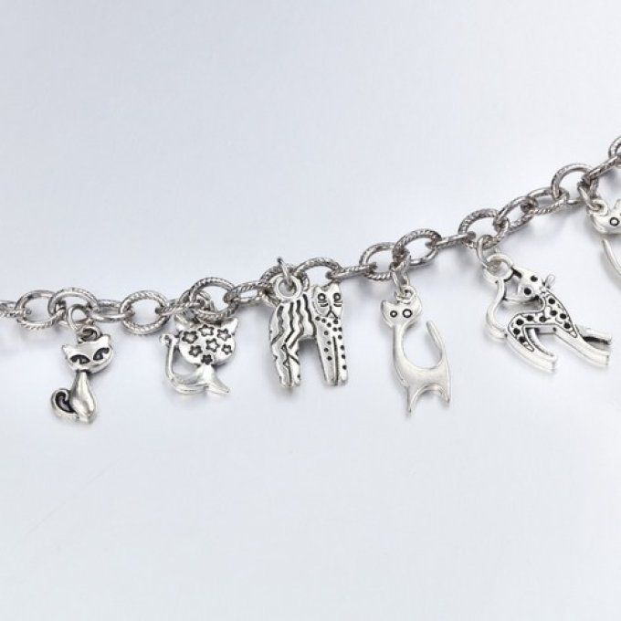 Bracelet de cheville charm de chats.