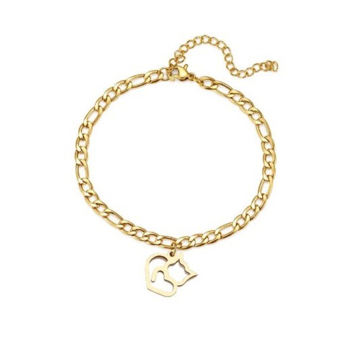 Bracelet de cheville silhouette de chat