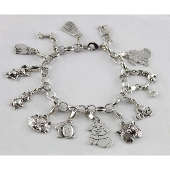 bracelet breloques chats et ses amis