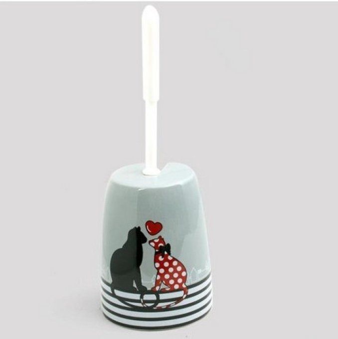 accessoire toilette chats amoureux cachou