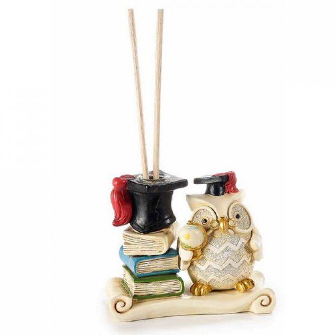 Porte encens hibou étudiant