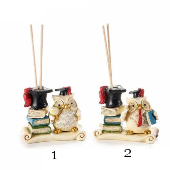 Porte encens hibou étudiant