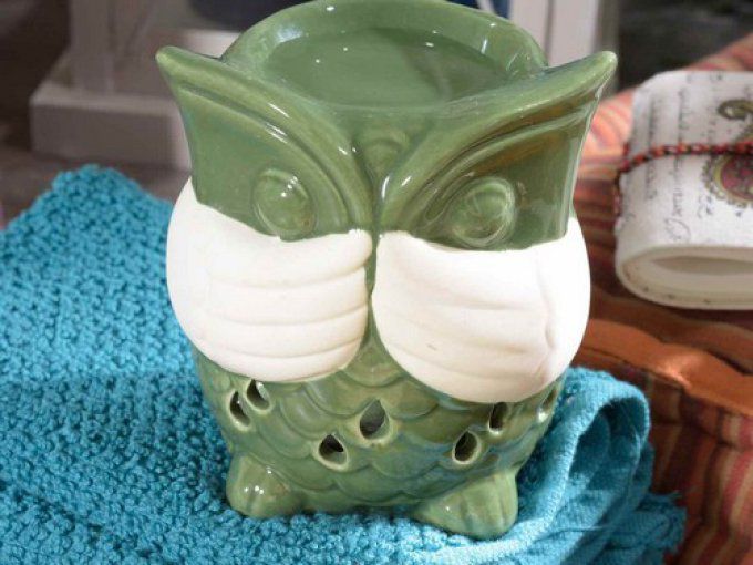 Brûle parfum en céramique hibou