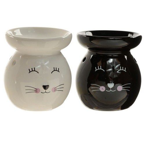 Brûleur à Huile Essentielle En Céramique Forme Hibou - Porte-bougie Aromathérapie - Lumière Tamisée - Déco Salon Chambre - Blanc