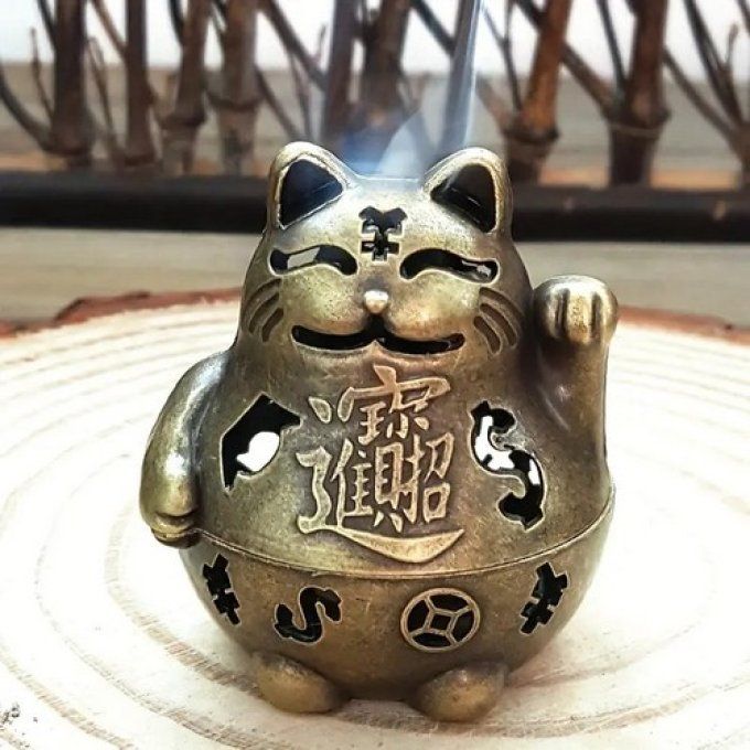 Bruleur à encens chat chinois