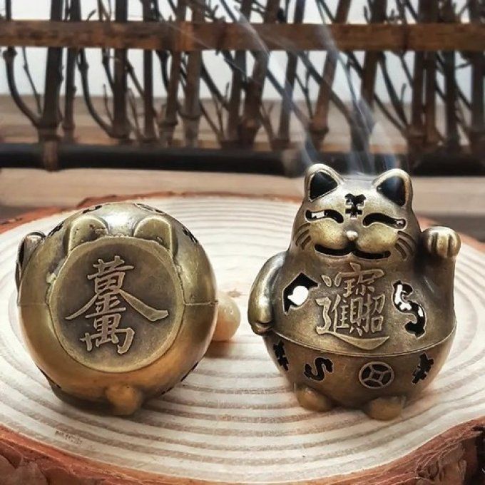 Bruleur à encens chat chinois
