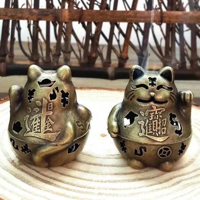 Bruleur à encens chat chinois