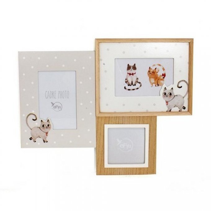 Porte photo triptyque chats collection isidore