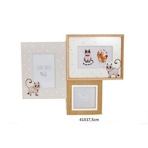 Porte photo triptyque chats collection isidore
