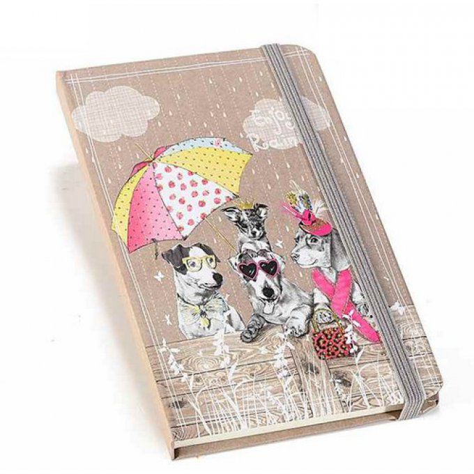 Carnet les chiens sous la pluie