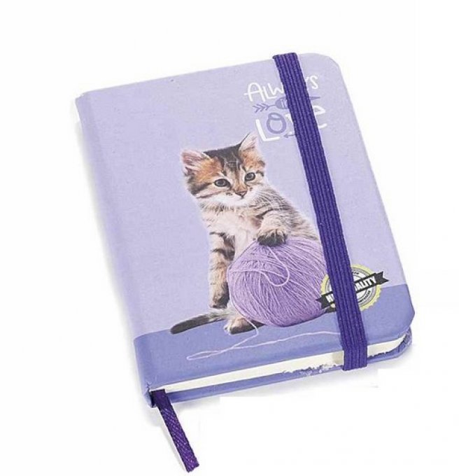 Carnet de notes chaton à la pelote de laine