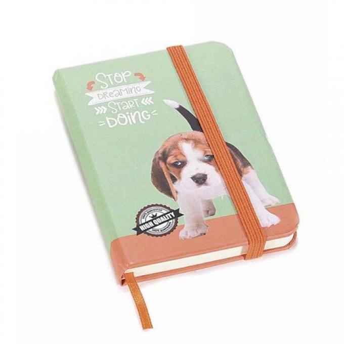 Carnet de notes chien couverture cartonnée.