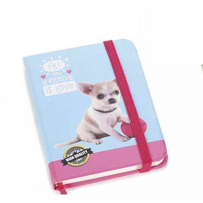 Carnet de notes chien couverture cartonnée.