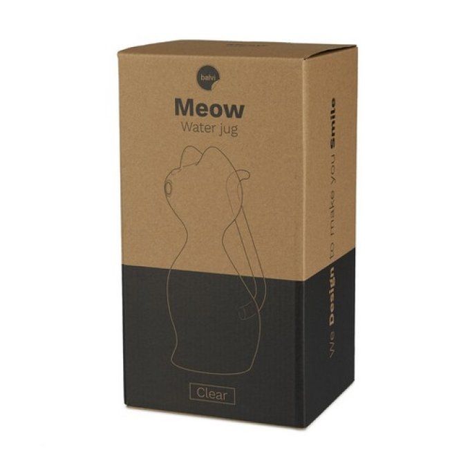 Carafe transparente 1 L chat en verre.