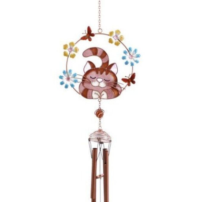 Carillon à vent chat et papillons. 