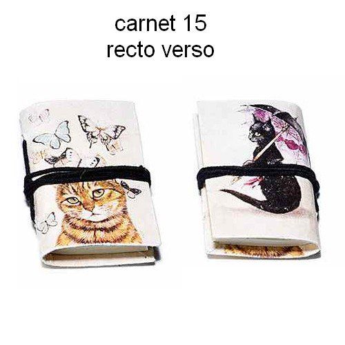 Carnet de poche différents motif chat 11 à 15