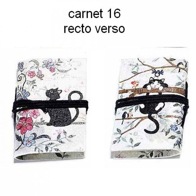 Carnet de poche différents motif chat 16 à 20