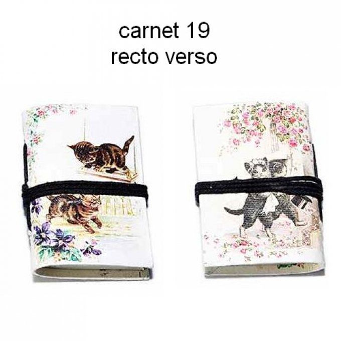 Carnet de poche différents motif chat 16 à 20