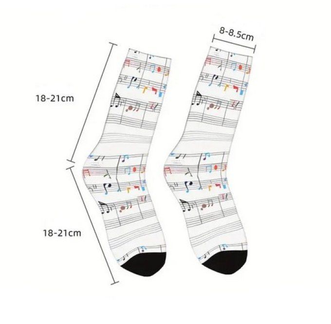 Chaussette chats noirs musiciens.