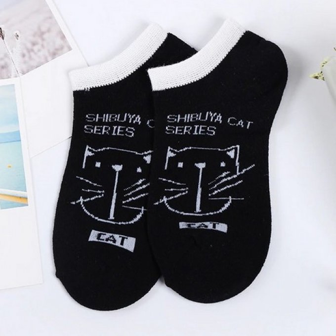 Chaussettes chat noir et blanc