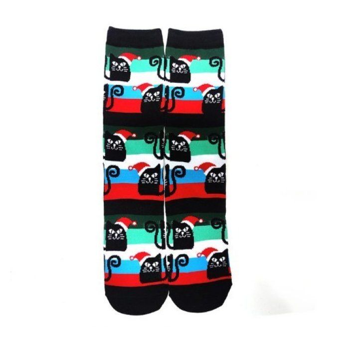 Chaussettes de noël motif chats.