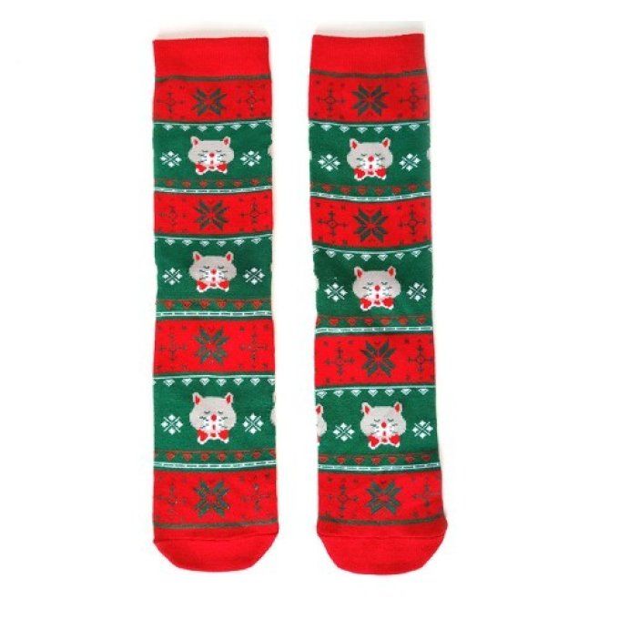 Chaussettes de noël motif chats grande taille