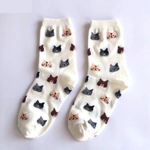 Chaussettes têtes de chats 