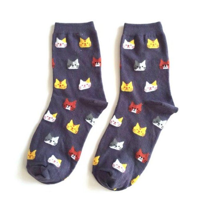 Chaussettes têtes de chats 