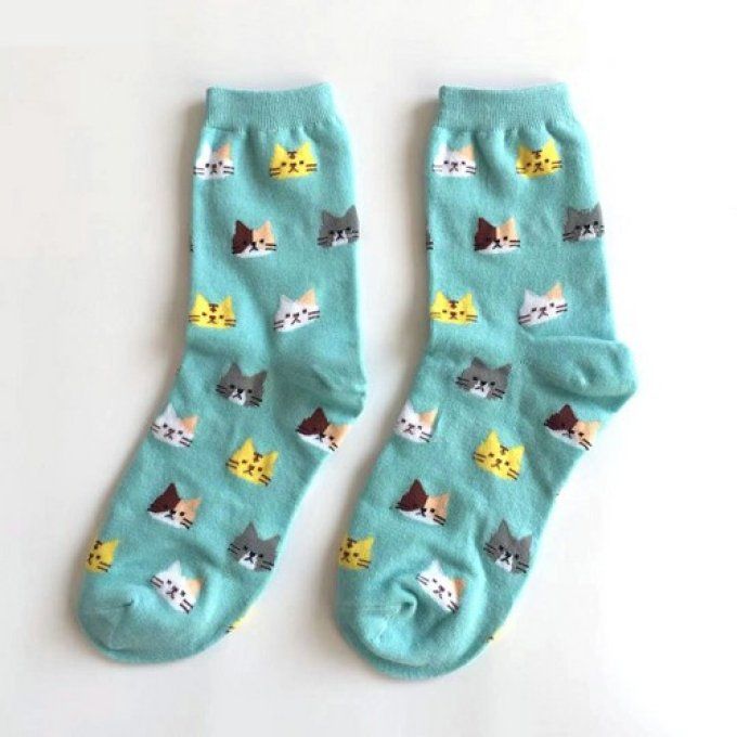 Chaussettes têtes de chats 