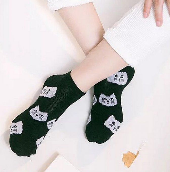 Chaussettes chat noir et blanc