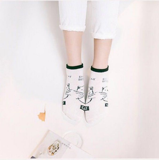 Chaussettes chat noir et blanc