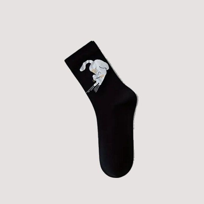 Chaussette noire ou blanche chats espiègles