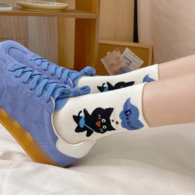 Chaussette divers chat noir.