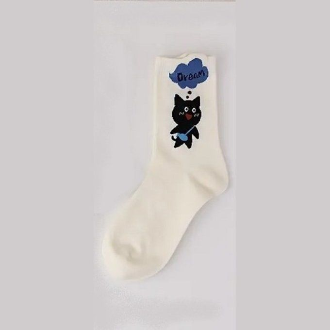 Chaussette divers chat noir.